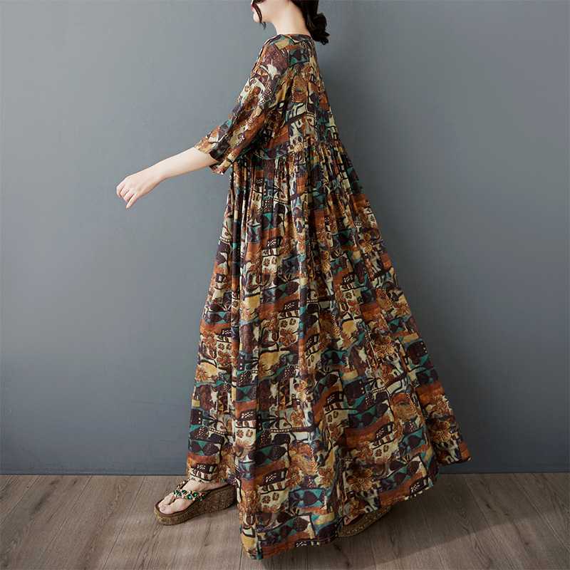 Summer Round Neck Shoulder Dress