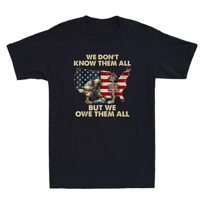 Nous leur devons tous Jour des Vétérans Patriotique Jour du Souvenir Drapeau Américain T-shirt Rétro pour Hommes T-shirt Unisexe