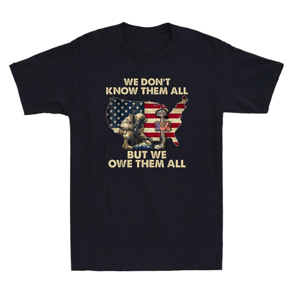 We Owe Them All Patriotic Veterans Day Memorial Day US Flag Retro Men s T-Shirt Unisex T-Shirt S
