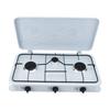 White Built-in 3-Burner Gas Cooktop Rectangular Cast Aluminum with Hose camping equipment