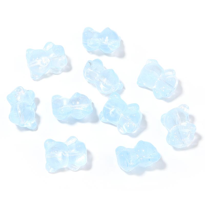 20pcs/lot Mini Small Bear Glass Beads For Jewelry Making Colored Charm Loose Lampwork Beads DIY Handmade Bracelet Necklace Gift