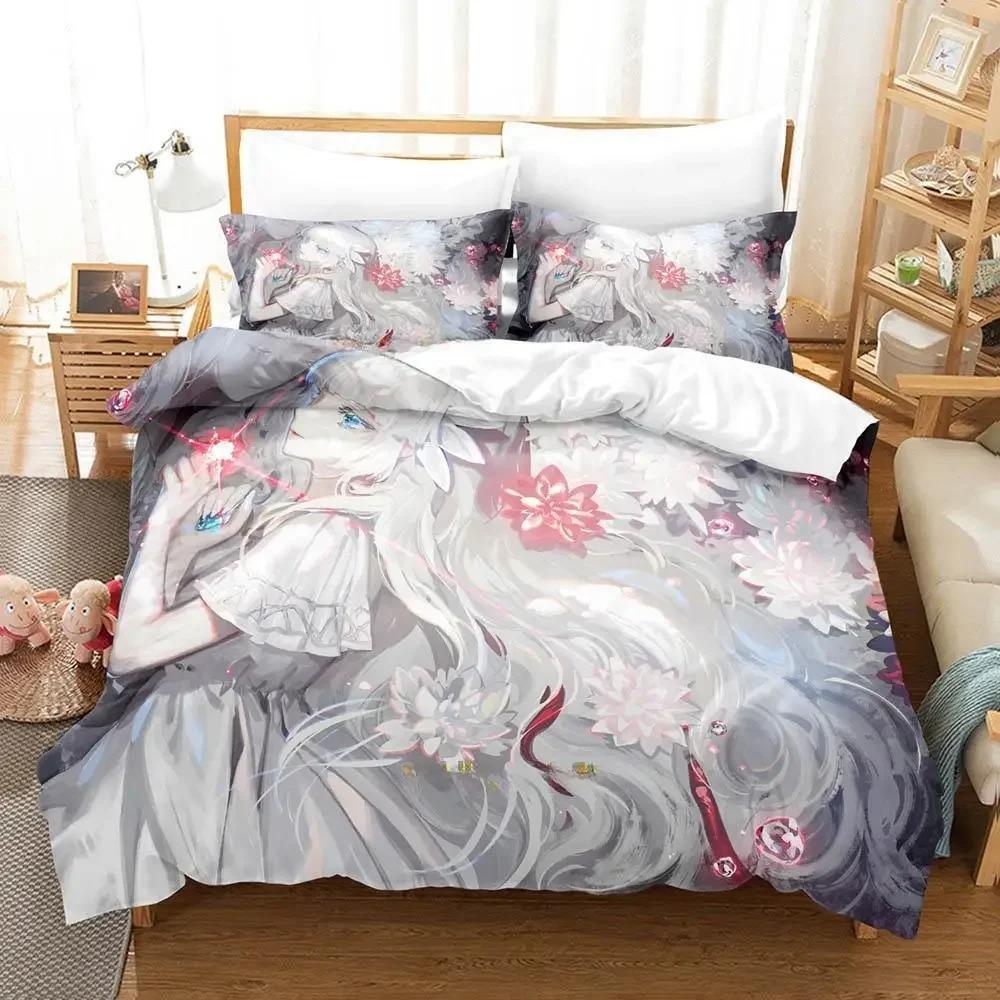 3D Print Game ENDER LILIES Quietus of the Knights Bedding Set Cartoon Anime three-piece set Adult Kid Bedroom Duvet cover Sets