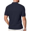 Men's Snake Bone Pattern Stretch Texture Polo Shirt, Summer Knit Jacquard Casual Short Sleeve Polo for Men