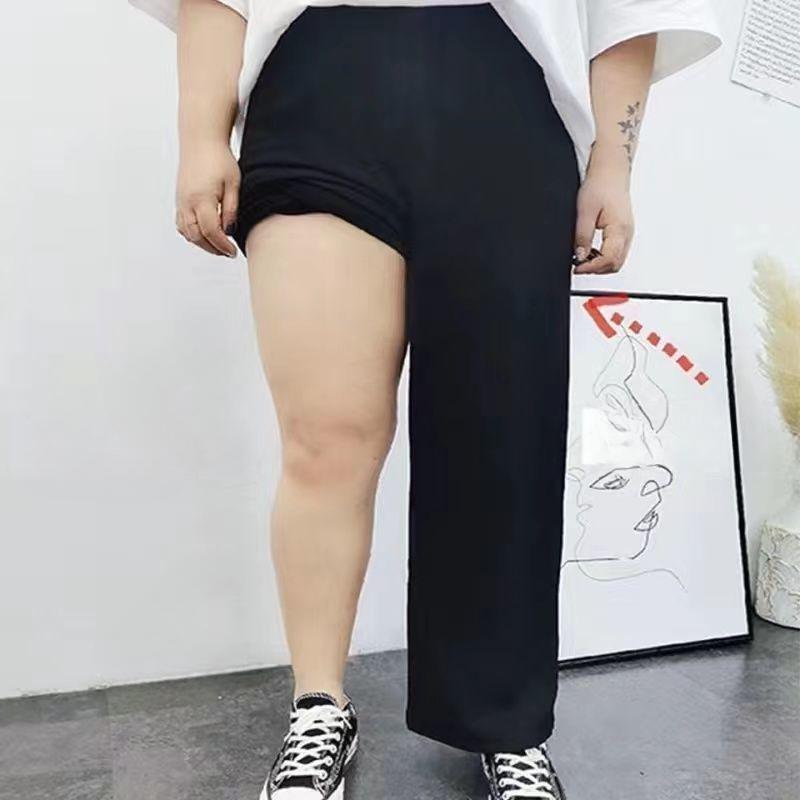 Pantaloni subțiri de vară din satin pentru femei - Pantaloni cu picior drept și picior larg brodați în stil chinezesc nou, cu aer tradițional