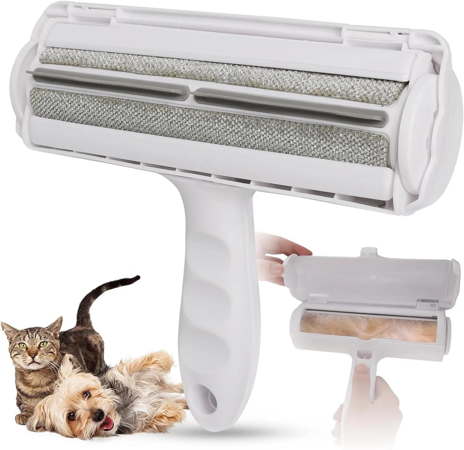 

Ролик для удаления шерсти домашних животных, щетка для удаления ворса, 2-сторонняя расческа для собак и кошек, удобная чистящая основа для щетки для шерсти собак и кошек, одежда для дома и дивана белый