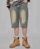 WEGO Super Baggy Denim Lightly Textured Denim Men's Shorts, Medium,