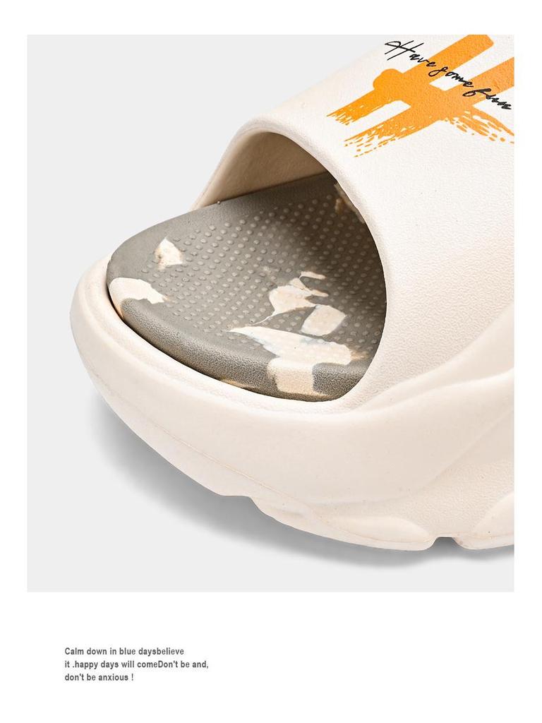 Par Sandaler med tjock sula och höjdökning, Halkfria EVA-flip-flops för inomhusbruk och stranden.