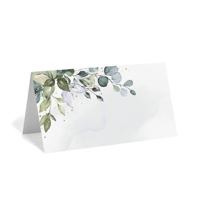 100Pcs Blank Table Place Cards Flowers Plants Printed Name Place Cards Wedding Decor