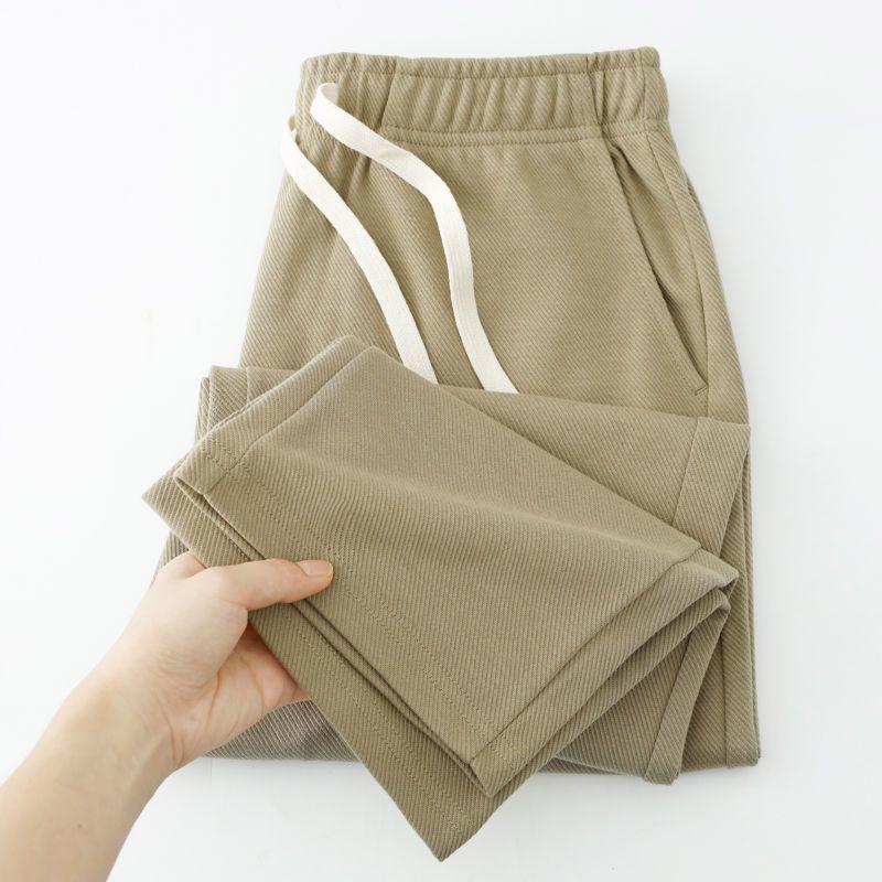 300g Schwere Dunkelgraue Unisex Gerade Bein Twill Jogginghose - Lässig, Vielseitig für Frühling und Herbst