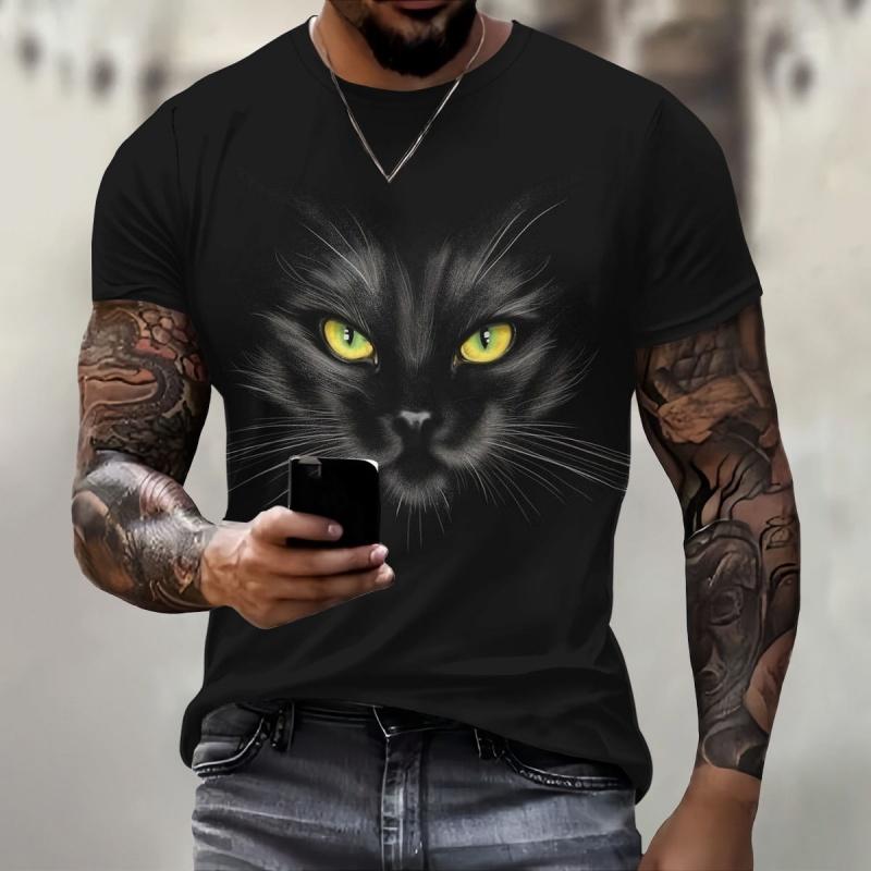 Squirrel Dog Bee Pattern Men's T-shirt Fun Animal 3D Printed Short Sleeved Top Fashionable Street Trend Harajuku Round Neck Clothing