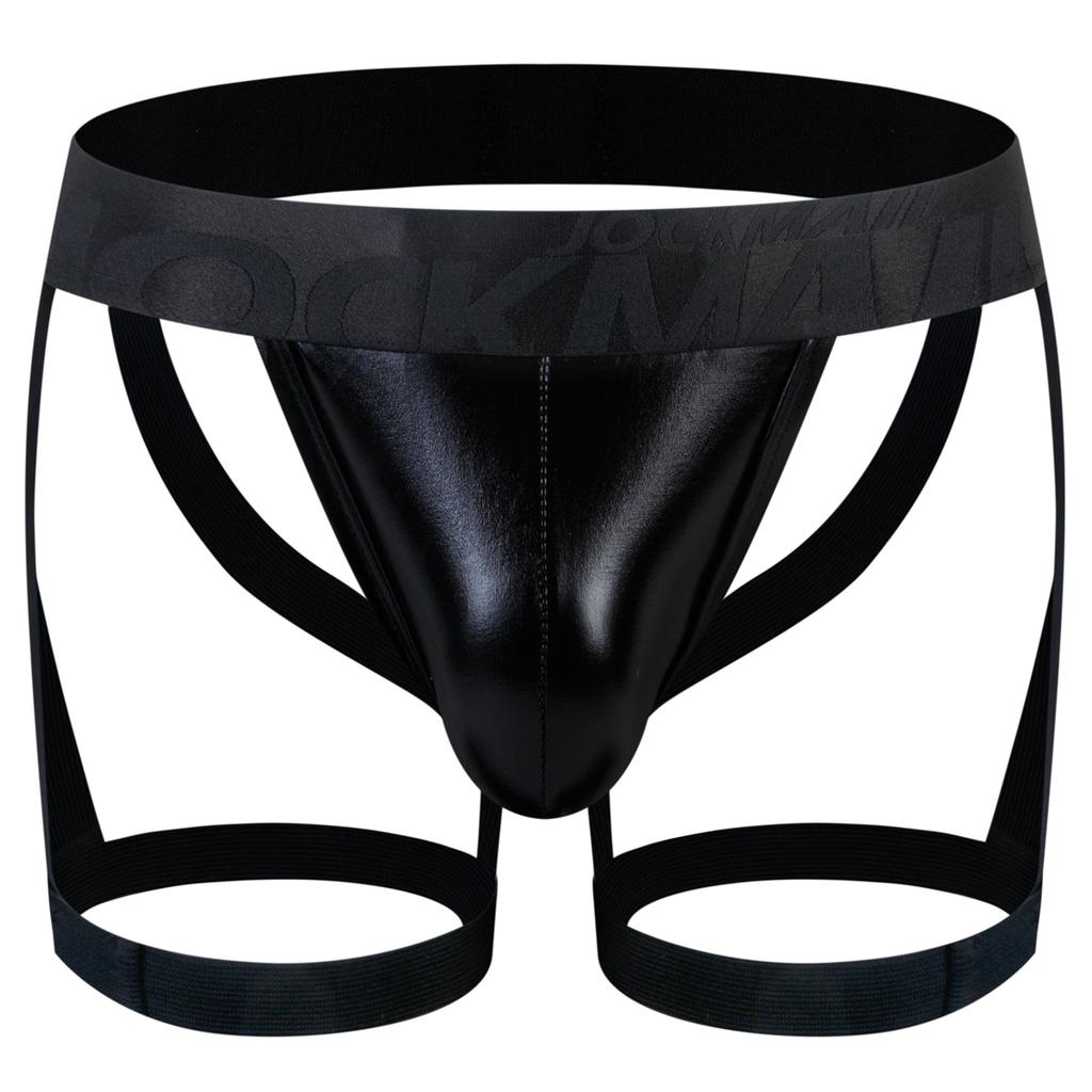 Jockstraps JOCKMAIL Sexy Leg Strap Imitation Leather Material Low Waist Fashion Club Party Men's Underwear