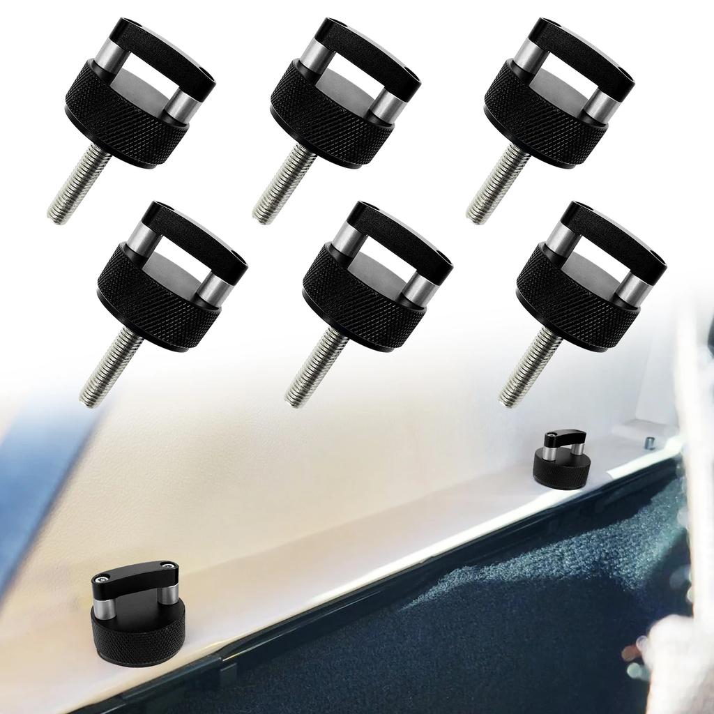 6X Aluminum Hard Top Quick Removal Fastener Thumb Screw For 2007-2018 Jeep Wrangler JK 2DR And Unlimited 4DR
