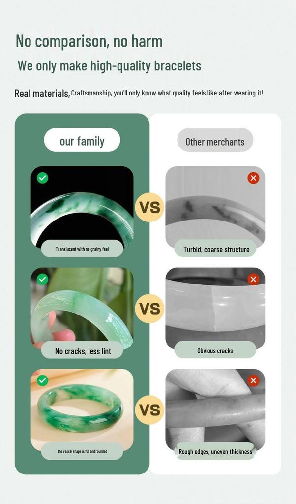 Free Shipping: Mu Gongzi 'Shuiningxiang' Jade Bracelet - Women's Solid Color, Clear Water Design