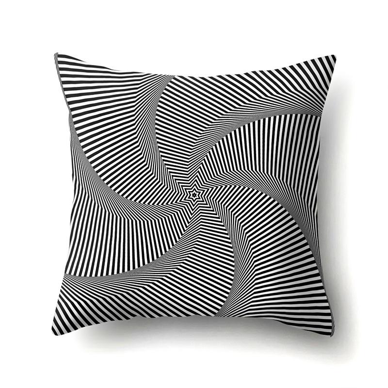 Gray Nordic Retro Ins Light Luxury Polyester Pillowcase Car Decoration Home Printed Waist Rest Pillowcase