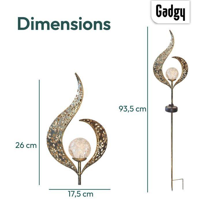 Lampe Solaire - Gadgy - Flamme - Ensemble De 2 - Étanche - Énergie Solaire