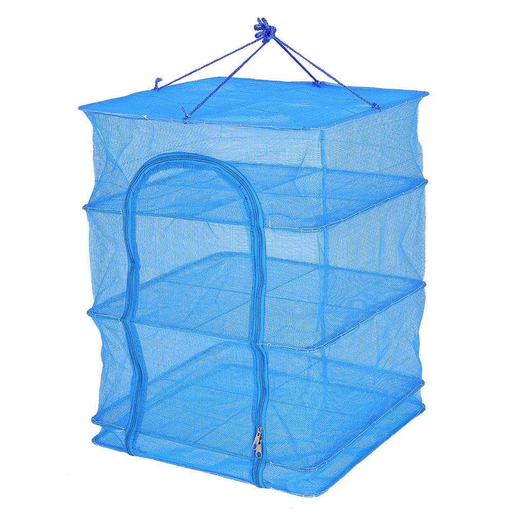 45 * 45 * 65cm Folding 4 Layers Fish Mesh Hanging Drying Net Food Dehydrator Fish Vegetable Dryer Net