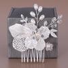 Pearl Leaf Wedding Hair Comb - Handmade Bride Headdress