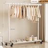 Floor Standing Clothes Rack and Coat Stand with Folding Single Pole for Bedroom or Dormitory.