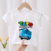 Tayo the Little Bus Print Kids T-shirt Children's Clothes 2026 Summer Cartoon Cute Baby Girls Clothing Boys Short Sleeve T Shirt