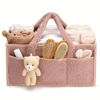Diaper Caddy Organizer for Changing Table & Car - Storage Basket for Diapers Wipes Practical Baby Shower Gift for New Parents