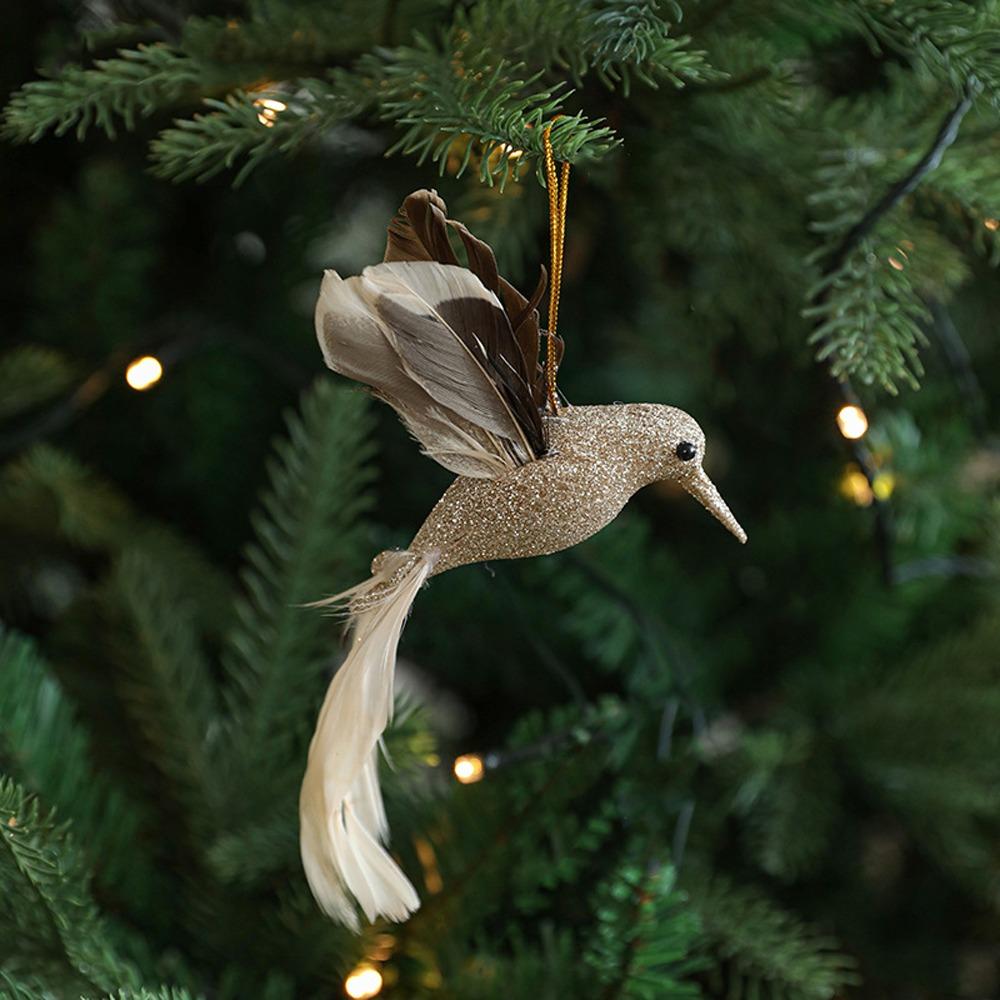 Realistic Simulated White Bird Pendant Artificial Christmas Tree Decoration  Holiday Festival Decor