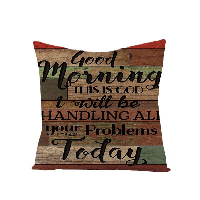 Industrial Style Retro Letter Linen Pillowcase Home Sofa Pillowcase