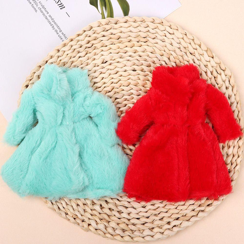 Plush Clothing Accessories Mini Nightgown Party Dressing Long Coat Winter Overcoat