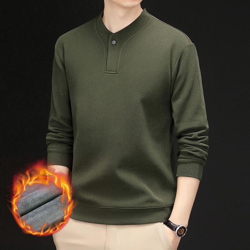 Men s Self-Heating Velvet-Lined High-Collar Base Layer Shirt 2XL