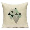 Decorative Throw Pillows Case Simply Green Geometric Polyester Sofa Cushion Cover For Living Room Home Decoration