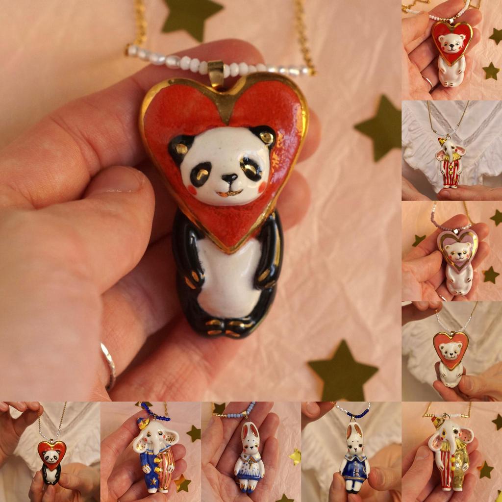 Animal Pendant Necklace With Heart Shape Design Copper Chain For Daily Casual Wear