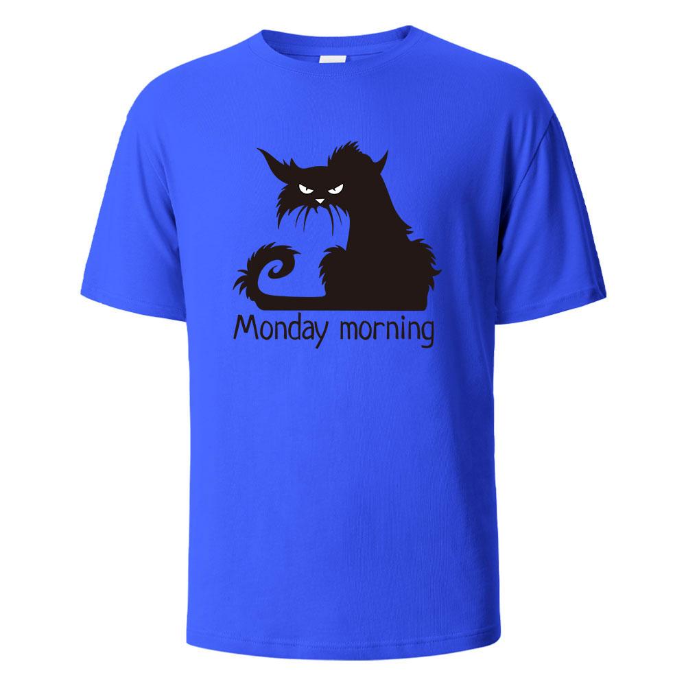 Mens Printed TShirt MondayMorning Funny Graphic 100Cotton Oversize Shortsleeved Tees For Men Women Summer Fashion Casual Tops