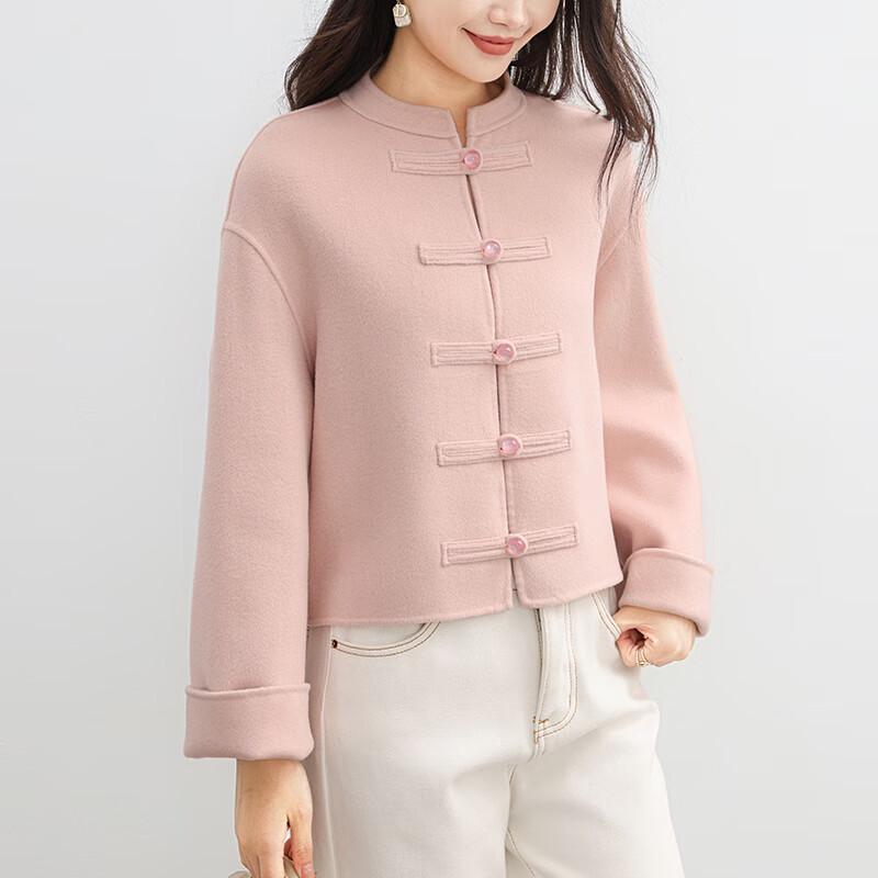 Fanzhen Women's Petite 100% Wool Short Chinese Style Coat