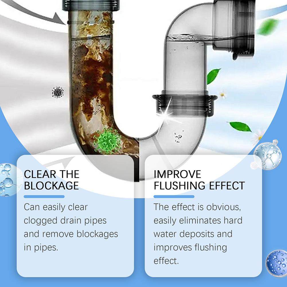 260g Drain Unblocking Powder Kitchen and Toilet Sink Pipe Cleaner Cleans Dissolves Unblocks and Removes Limescale