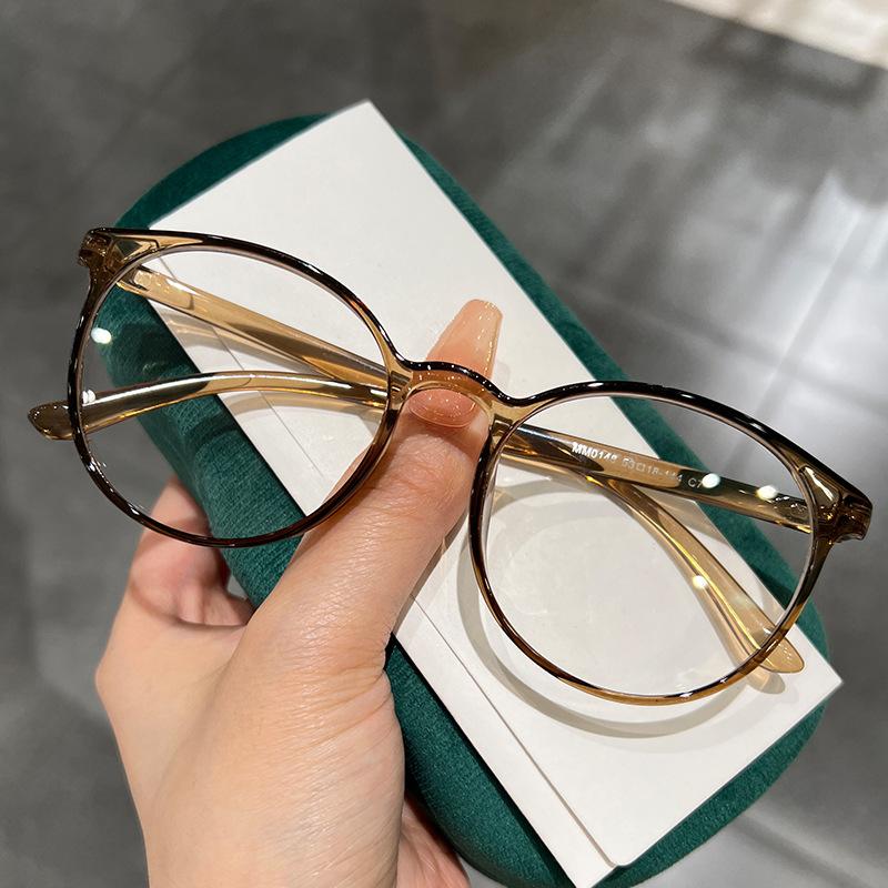 Literary And Artistic Plain Mirror Frame Transparent Ultra-Light Tr90 Anti-Blue Glasses Can Be Matched With Myopia And Versatile Female Tide