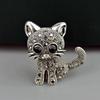 1 Piece Retro Cat Diamond Studded Hollow Out Brooch, Cute Cartoon Brooch, Anti Glare Clothing Accessories Women'S Versatile Brooch