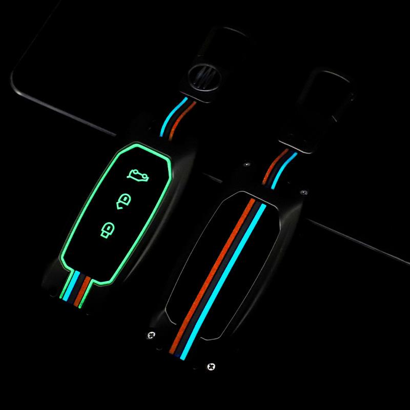 3 Buttons Zinc alloy + Silicone Car Key Case Cover Ford Territory 2019 2020 2022 2023 2024 Car Protection Keychain accessory