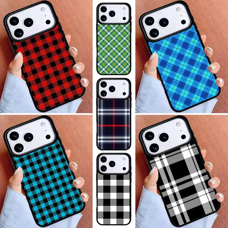 Buffalo Plaid Pattern Phone Case for iPhone 16e 15 14 13 12 17 Pro Max Plus Air 17pro Cover Coque