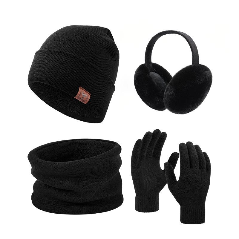 Winter Hat Scarf Gloves Socks Warm Four Piece Set Thickened Wool Socks Knitted Cold Proof Set