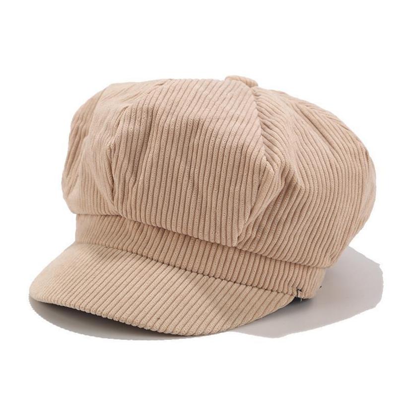 1Pc Hat Winter Beret Ladies Newsboy Fashion Peaked Cap Girls Corduroy Womens