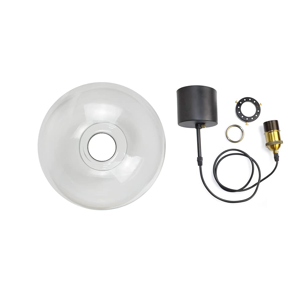 ZEKOO Pendant Hanging Ceiling Interior Ceiling Indirect Lighting Dining Living E26 Antique Adjustable Cord Length Light, Light, Hook-on Type, Glass,