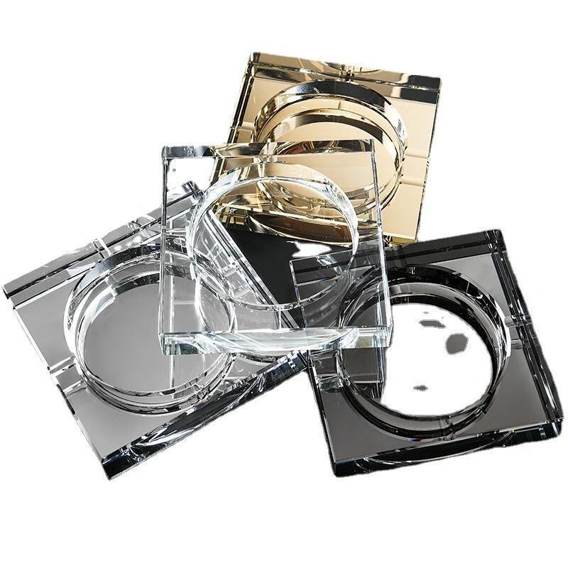 JINGRUIXIANG Creative Prismatic Crystal Glass Ashtray