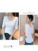 Women's Black Slim-Fit Modal Half-Sleeve Round Neck T-Shirt