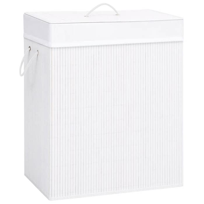 VidaXL Panier à linge avec une seule section bambou blanc 83 L 320752