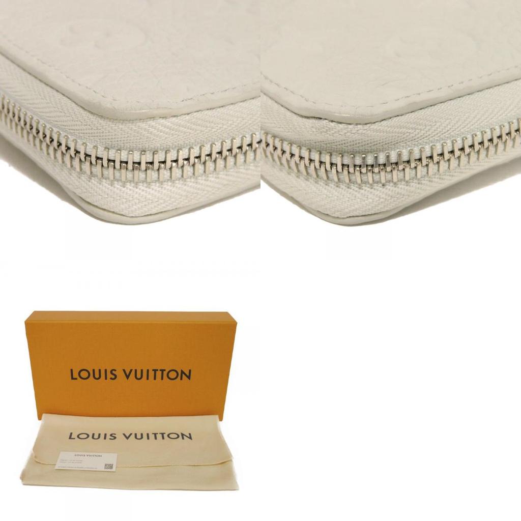 Used 12564 Zippy Wallet Vertical M82597 7940 LV Logo Zip Around RFID Monogram Taurillon Clemence Mineral Gray Men's