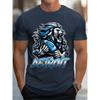 ZX Tee Detroit Football Lion Print T Shirt Tees for Men Casual Short Sleeve T-shirt for Summer Solid Color Cotton Comfort