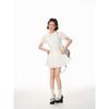 College Style Bubble Sleeve A-shaped Dress, High-end Design Sense, Summer New Sweet Waist and Thin Dress for Women