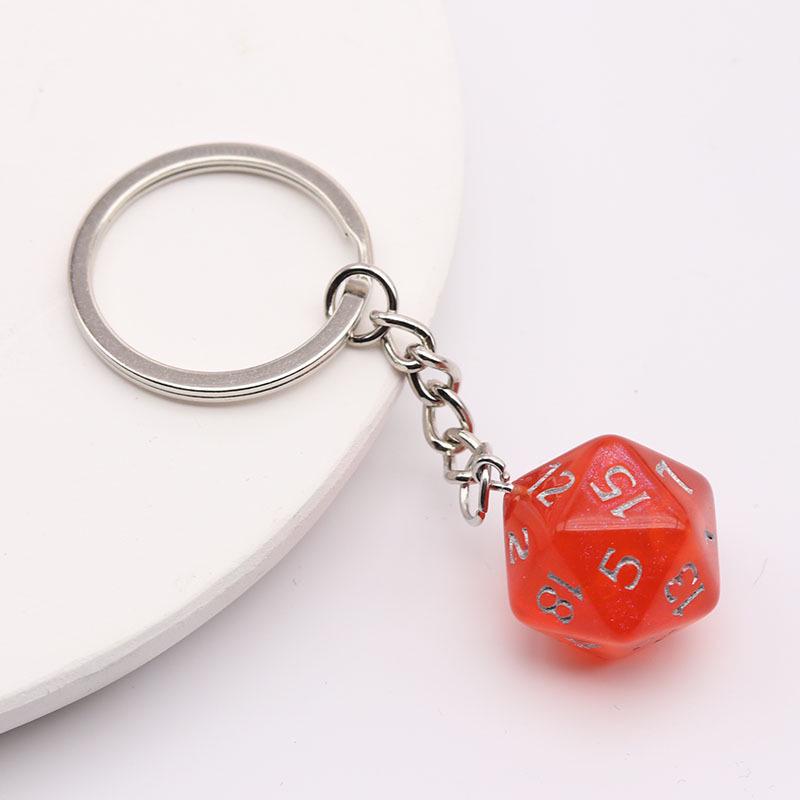 Colorful Acrylic 20-Sided Dice Shaker Pendant for Handmade Jewelry