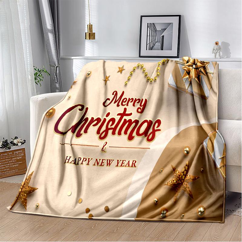 Cartoon Santa Claus Merry Christmas Tree Kid Gift  Soft Plush Blanket,Flannel Blanket Throw Blanket for Living Room Bedroom Sofa