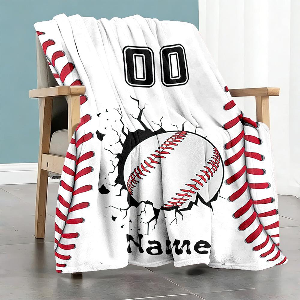 Softball Style Personalized Text Blanket Gift Personalized Blanket Durable Comfort for Sofa Office Office Chair Couch for All Occasions