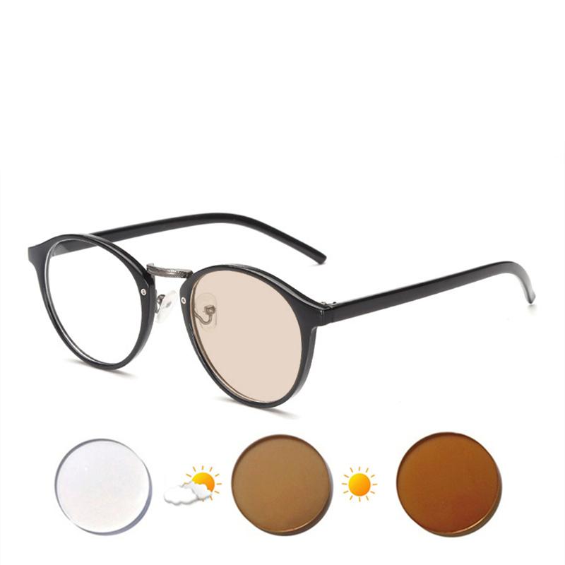 Myopia Glasses Prescription Custom Men Women Round Frame Photochromic Or Blue Light Blocking Lenses Correction Eyeglasses F632
